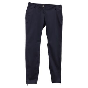 Burberry Brit Side-Zipped Accent Trousers in Navy Blue Cotton